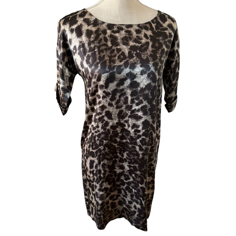 Club Monaco 100% Silk Lillian Leopard Dress‎ Size 00
